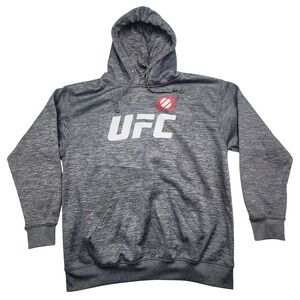 UFC Mens Gray Space Dye Pullover Hoodie Logo Graphic MMA Sweatshirt XL
